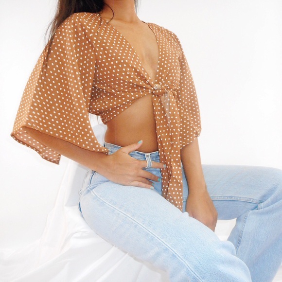 Amber Front Tie Polka - Picture 2 of 4